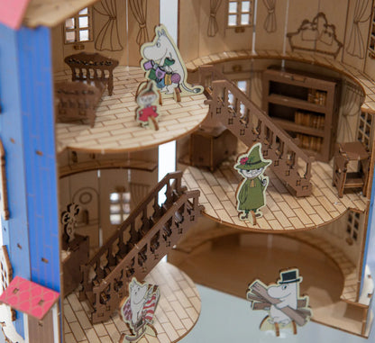 Official Moomin House Wooden Art ki-gu-mi 3D Puzzle • Home Decor/Interior Diorama • Moomintroll, Little My
