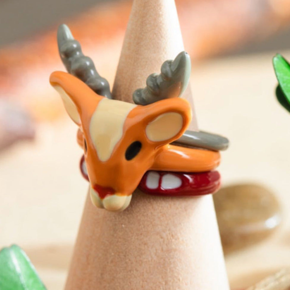 Official Ghibli Yakul Triple Ring • Princess Mononoke Ring • Japanese Anime Jewelry