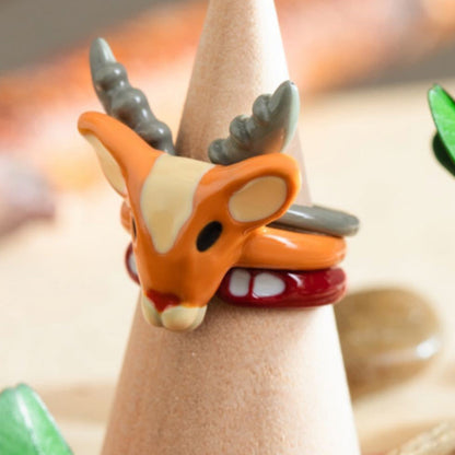 Official Ghibli Yakul Triple Ring • Princess Mononoke Ring • Japanese Anime Jewelry
