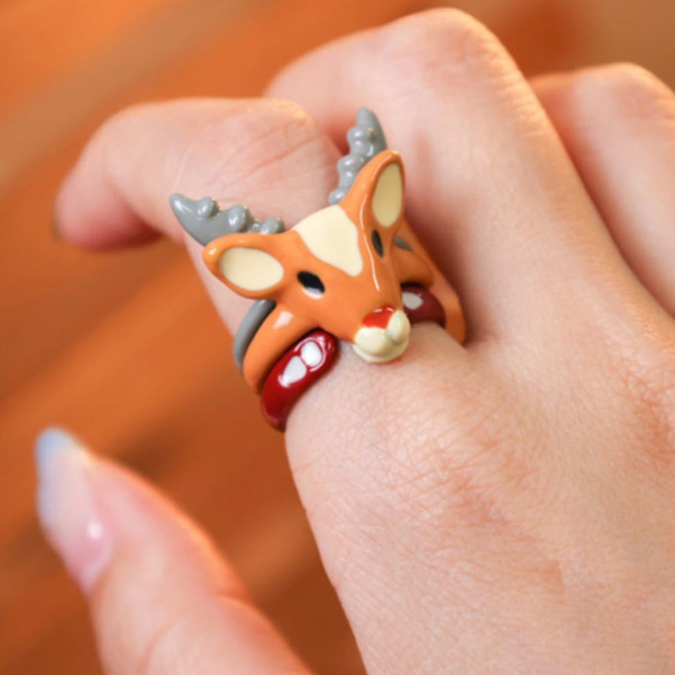 Official Ghibli Yakul Triple Ring • Princess Mononoke Ring • Japanese Anime Jewelry