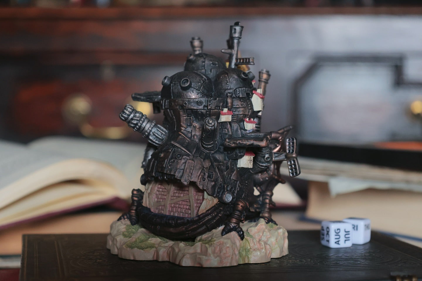 Official Ghibli Howl Figure Perpetual Dice Calendar 2025 • Howls Moving Castle Home Decor/Interior Diorama