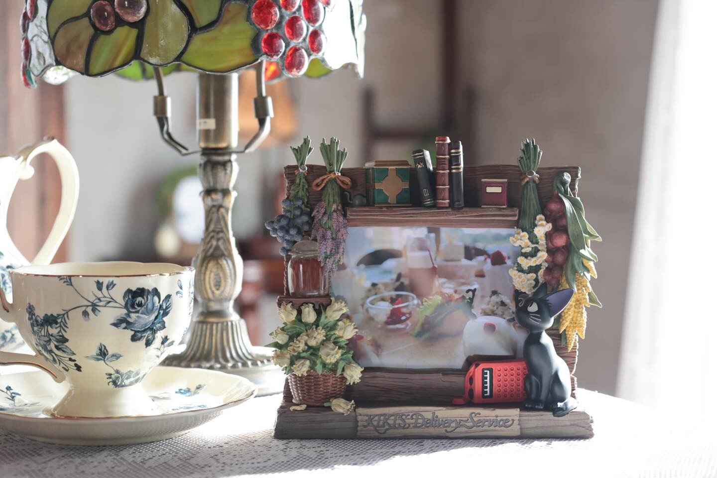 Official Ghibli Kiki Photo Frame 2026 • Kiki's Delivery Service Desk Decor/Interior Diorama with Jiji