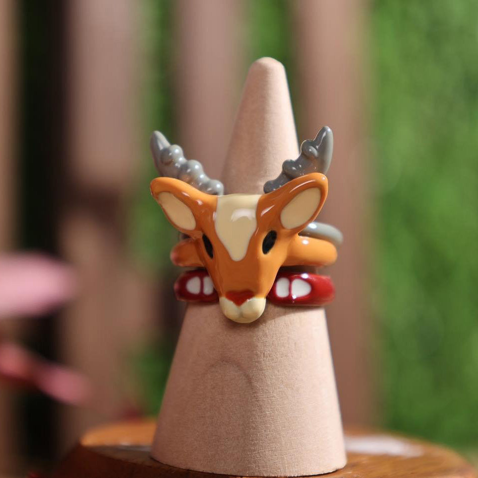 Official Ghibli Yakul Triple Ring • Princess Mononoke Ring • Japanese Anime Jewelry