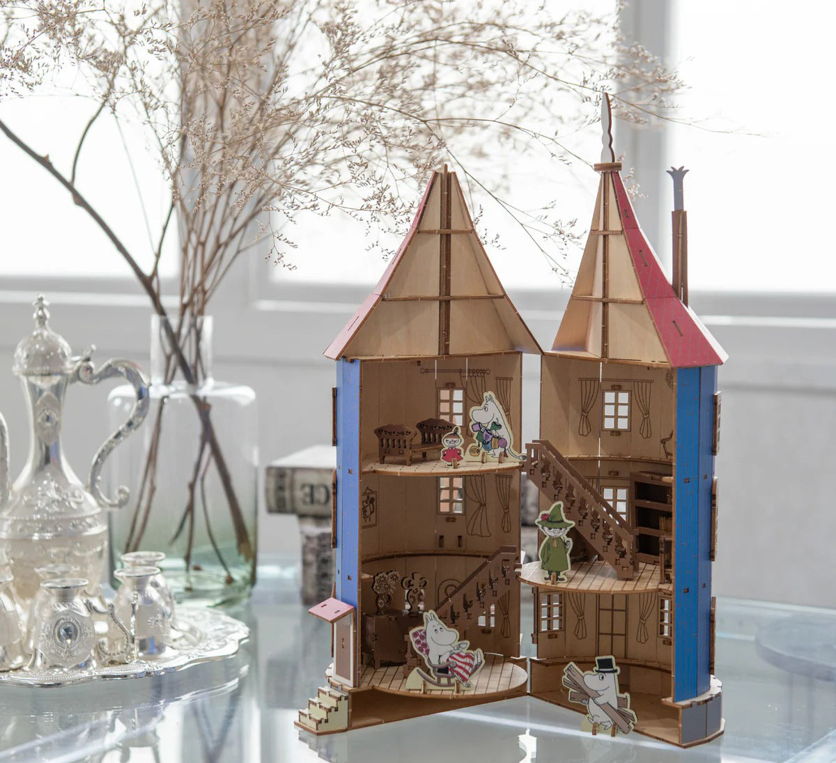 Official Moomin House Wooden Art ki-gu-mi 3D Puzzle • Home Decor/Interior Diorama • Moomintroll, Little My