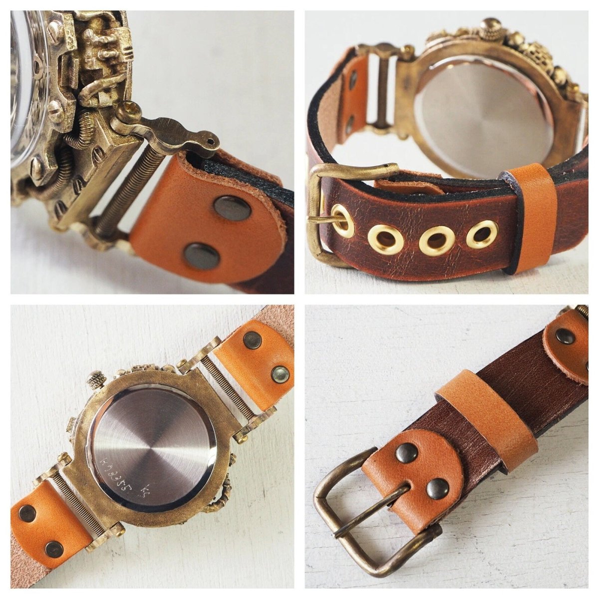 Japanese Handmade Steampunk Watch • Brass - Leather Wrist Watches • Koji Shinohara Craftsman Watch • Sci - fi, Mechanic, Victorian Futurism Gift - Kamaji Market