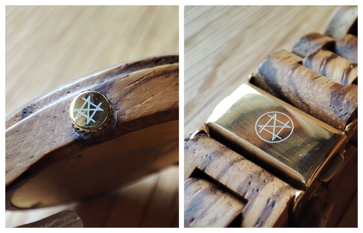 Japanese Handmade Wrist Watch "NOZ" • Made of Howlite, Zebra Wood • Swiss Movement - Kamaji Market