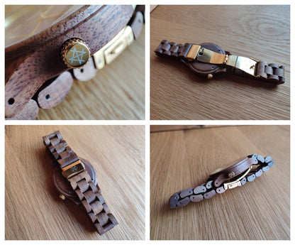 Japanese Handmade Wrist Watch "NOZ" • Made of Lapis Lazuli, Walnut • Swiss Movement - Kamaji Market