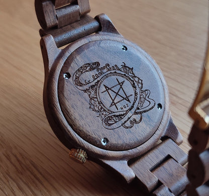 Japanese Handmade Wrist Watch "NOZ" • Made of Lapis Lazuli, Walnut • Swiss Movement - Kamaji Market