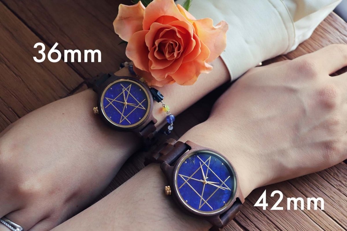 Japanese Handmade Wrist Watch "NOZ" • Made of Lapis Lazuli, Walnut • Swiss Movement - Kamaji Market