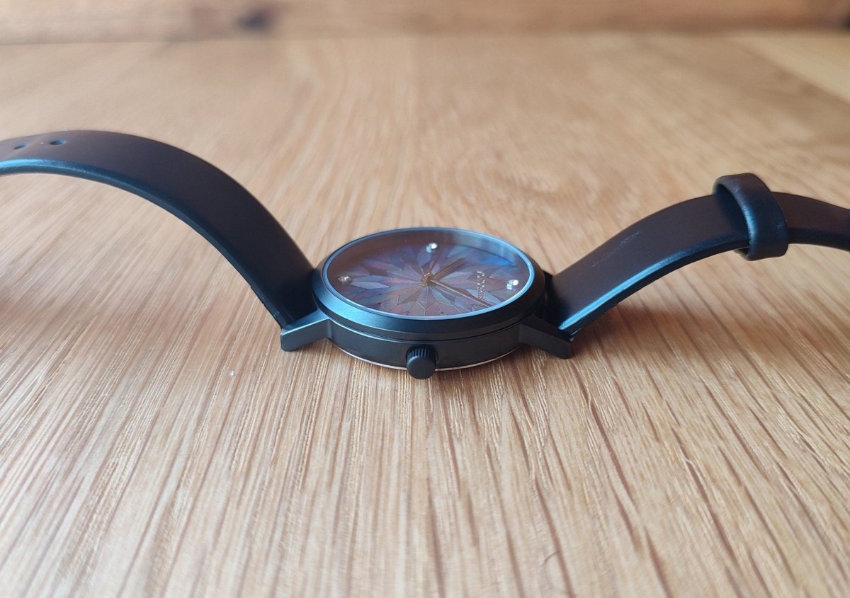 Japanese Wrist Watch "Monogriis" • Mother of Pearl Dial, Leather Band - Kamaji Market