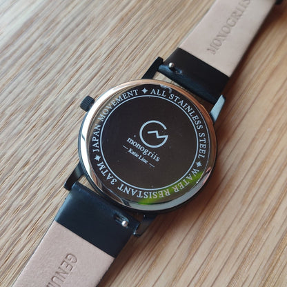 Japanese Wrist Watch "Monogriis" • Mother of Pearl Dial, Leather Band - Kamaji Market