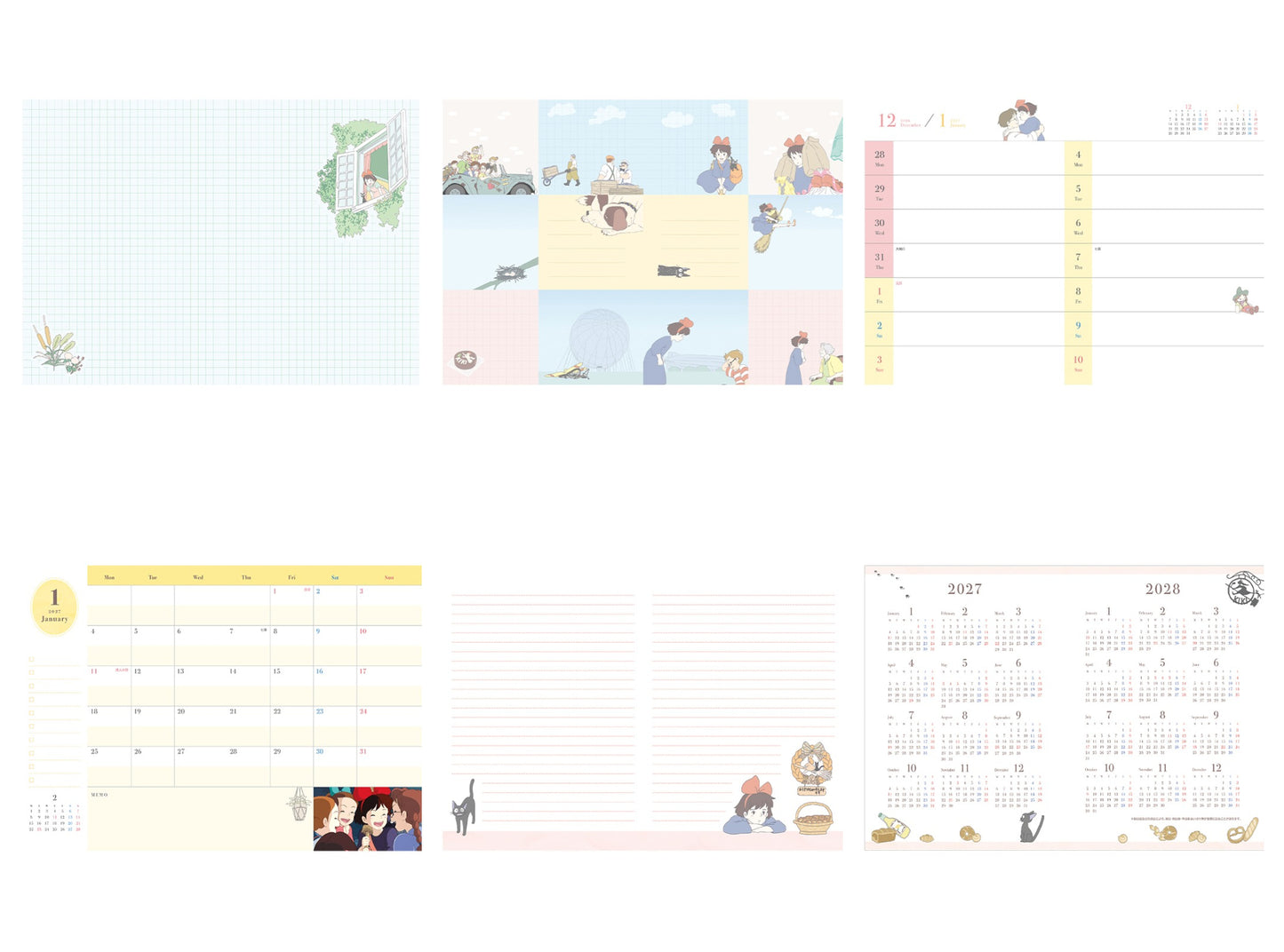 Offizieller Studio Ghibli 2027 Planer/Terminbuch/Tagebuch • Howl, Totoro, Chihiros Reise ins Zauberland, Kikis kleiner Lieferservice