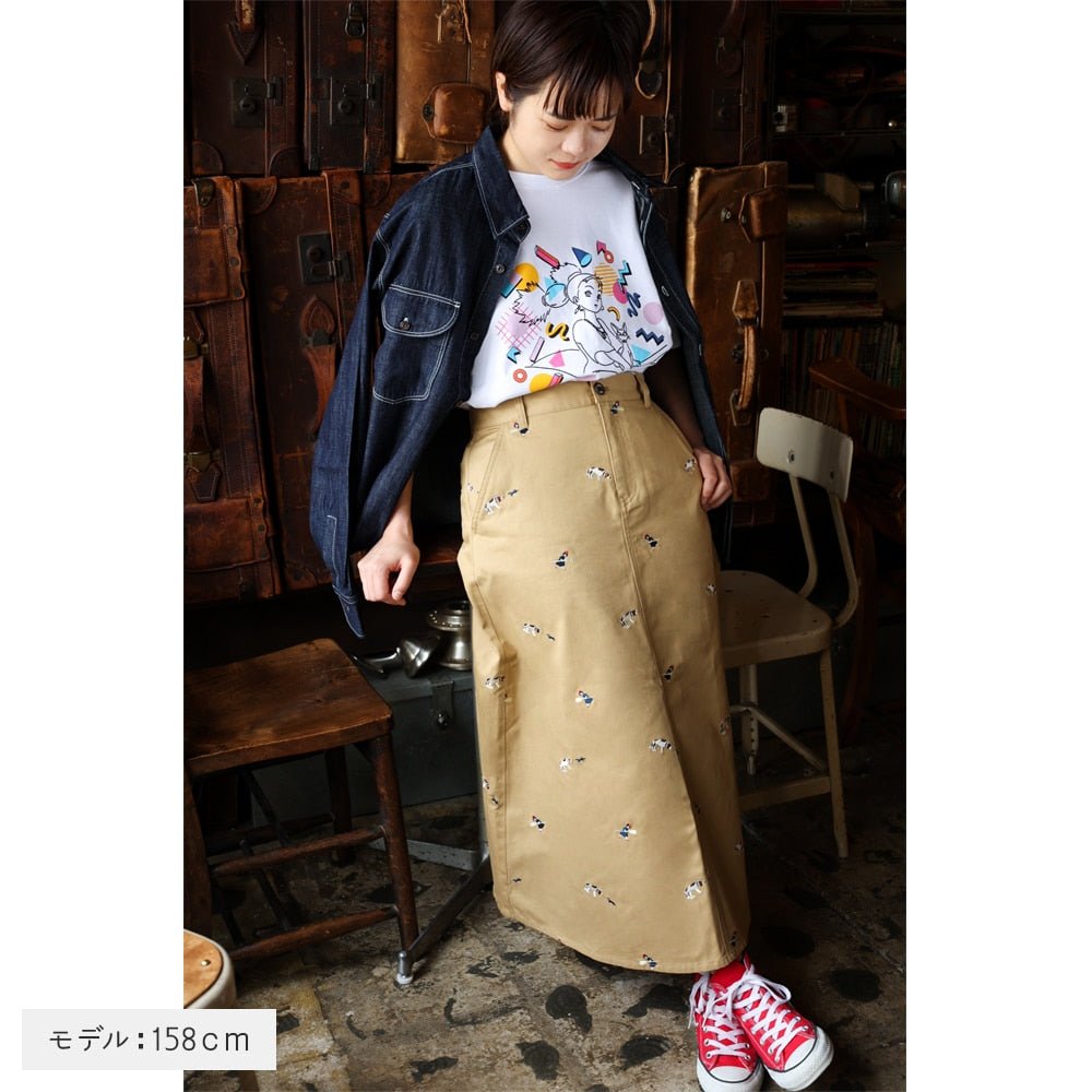 Kikis Delivery Service Skirt • Beige Embroidery GBL - Kamaji Market
