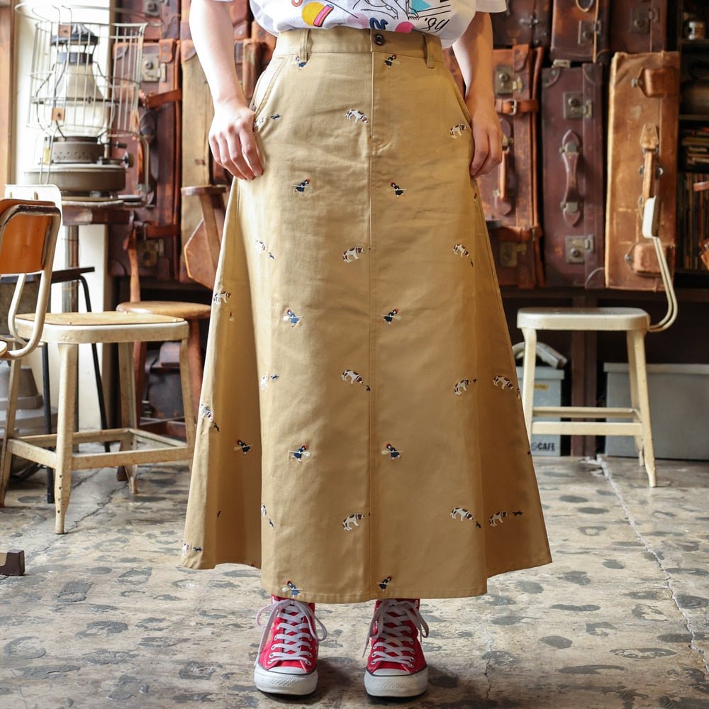 Kikis Delivery Service Skirt • Beige Embroidery GBL - Kamaji Market