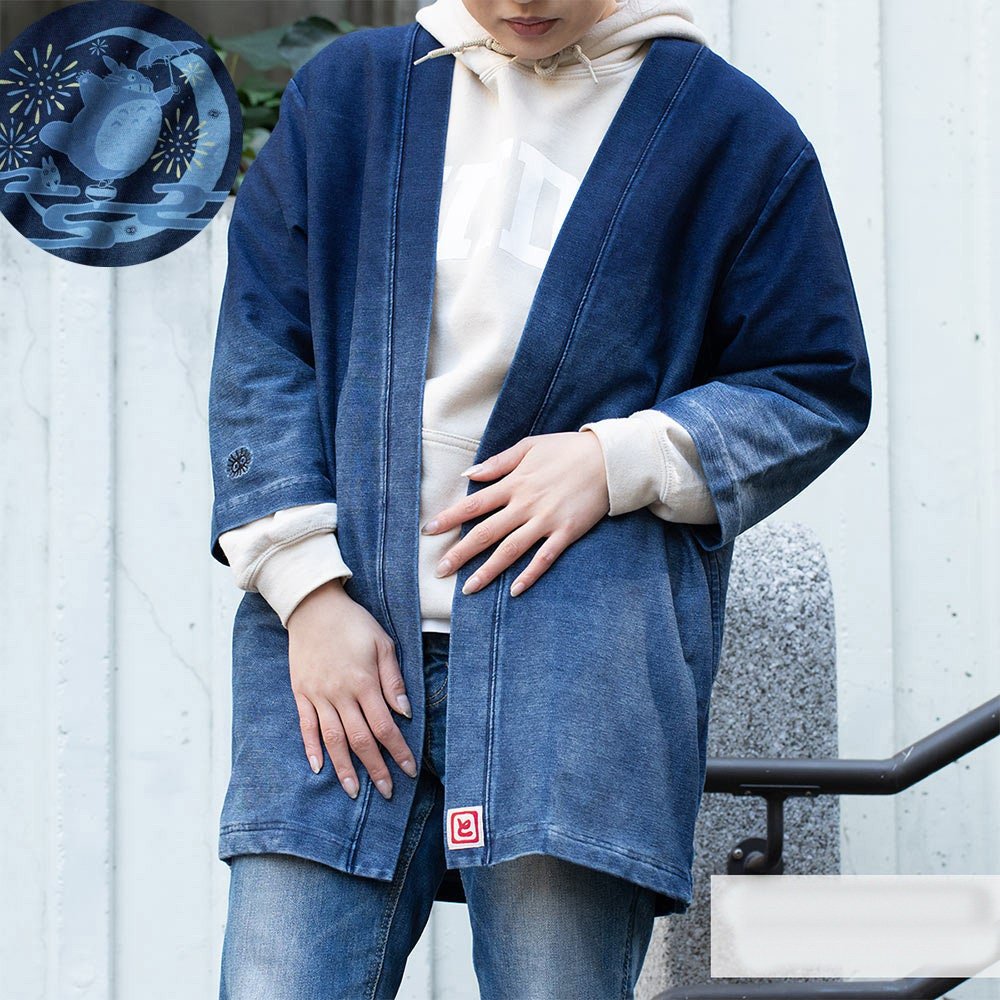 My Neighbor Totoro Blue Happi, Cardigan, Robe - Kamaji Market