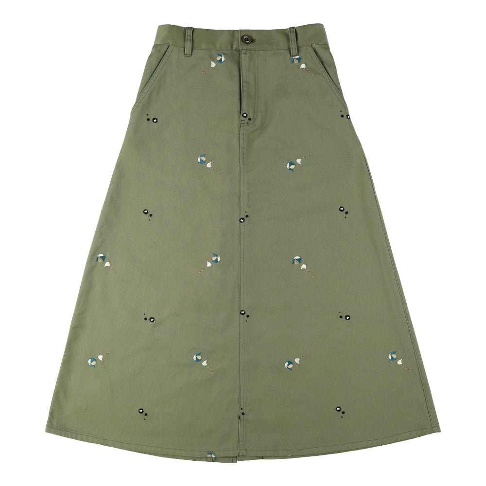 My Neighbor Totoro Skirt • Green Embroidery GBL - Kamaji Market
