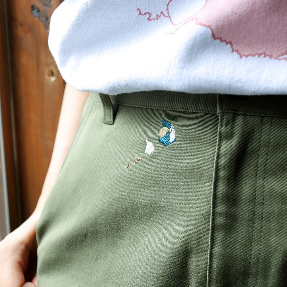 My Neighbor Totoro Skirt • Green Embroidery GBL - Kamaji Market