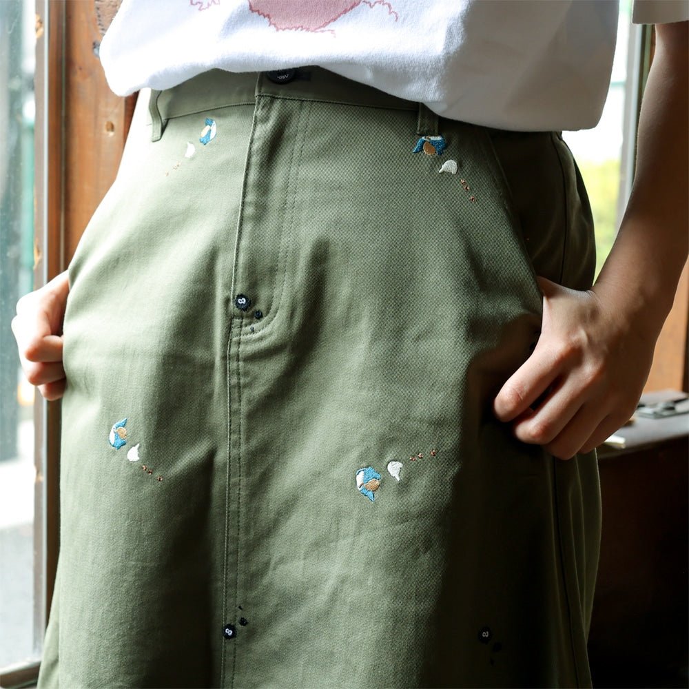 My Neighbor Totoro Skirt • Green Embroidery GBL - Kamaji Market