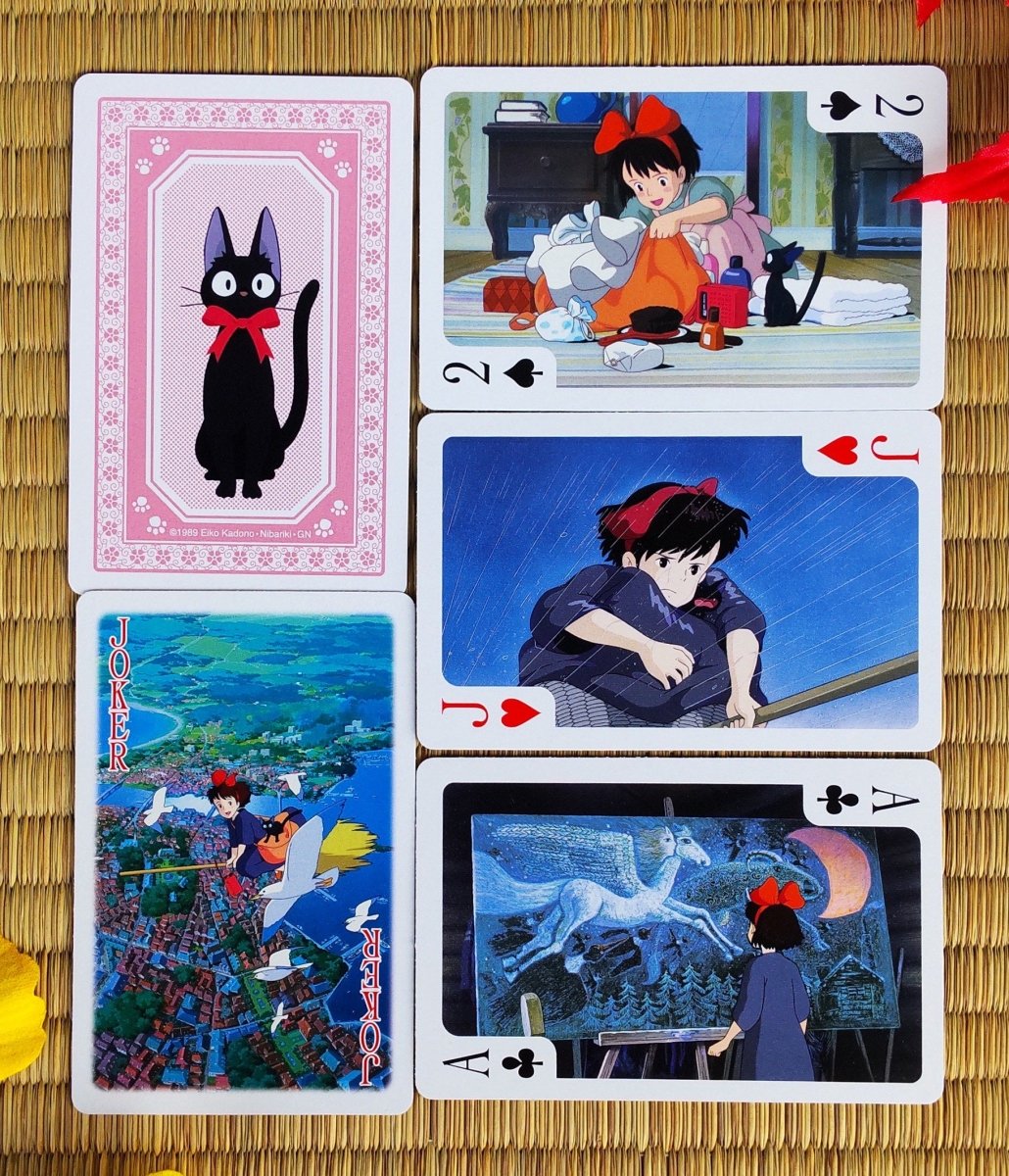 Official Ghibli 54 Playing Cards/Deck • Totoro, Laputa, Spirited Away, Mononoke, Kikis Delivery, Ponyo, Howl, Whisper - Kamaji Market