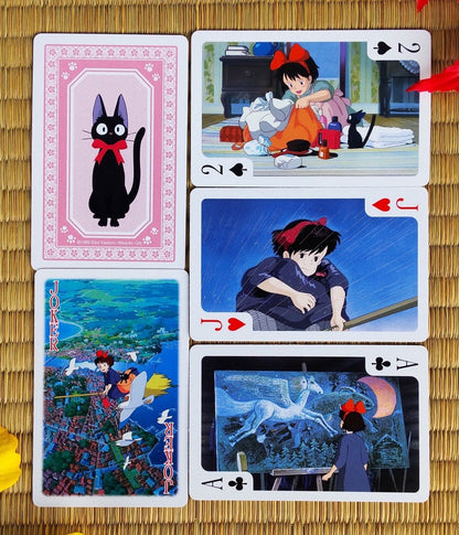 Official Ghibli 54 Playing Cards/Deck • Totoro, Laputa, Spirited Away, Mononoke, Kikis Delivery, Ponyo, Howl, Whisper - Kamaji Market
