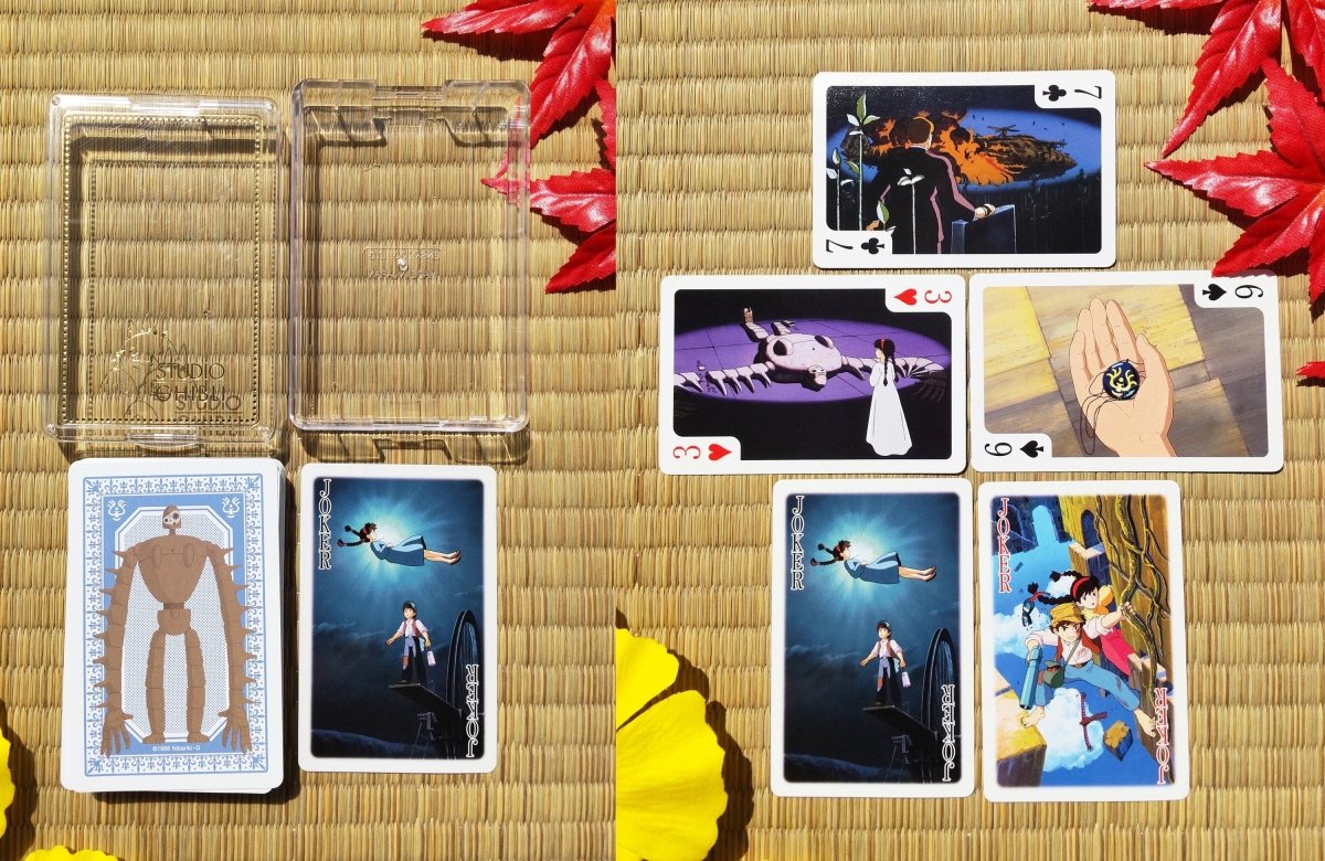Official Ghibli 54 Playing Cards/Deck • Totoro, Laputa, Spirited Away, Mononoke, Kikis Delivery, Ponyo, Howl, Whisper - Kamaji Market