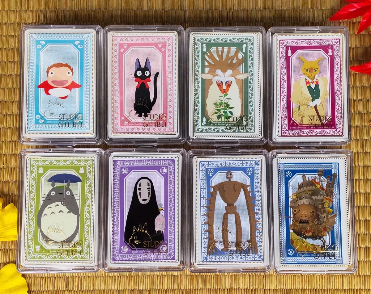Official Ghibli 54 Playing Cards/Deck • Totoro, Laputa, Spirited Away, Mononoke, Kikis Delivery, Ponyo, Howl, Whisper - Kamaji Market