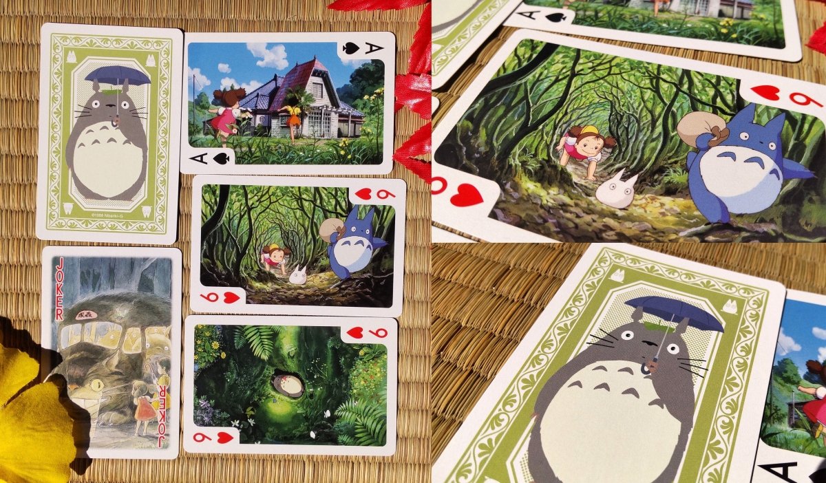 Official Ghibli 54 Playing Cards/Deck • Totoro, Laputa, Spirited Away, Mononoke, Kikis Delivery, Ponyo, Howl, Whisper - Kamaji Market