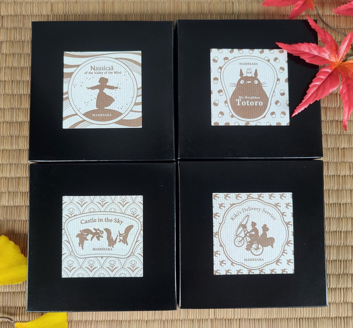 Official Ghibli Bean Plate Set of 4 • Totoro, Kiki, Nausicaa, Laputa Side Dish/Snack/Crockery • Japanese Mamezara - Kamaji Market