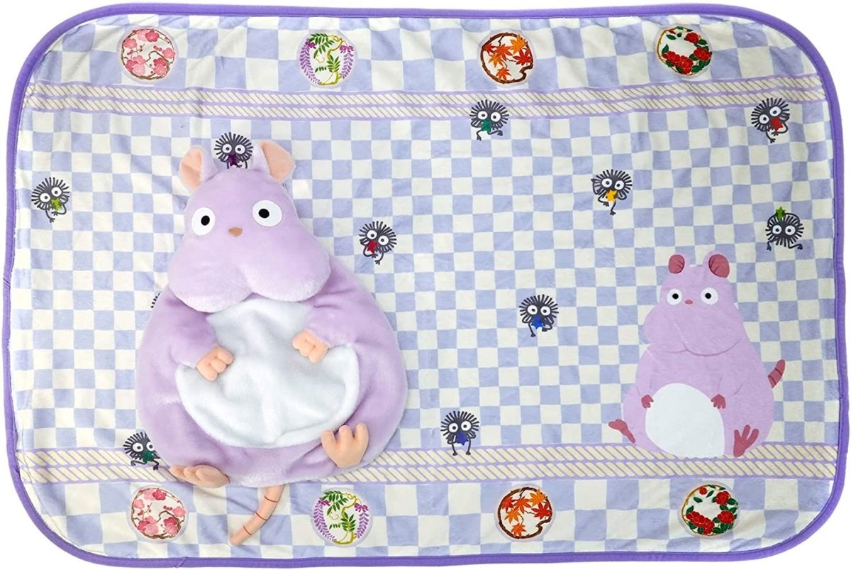 Official Ghibli Bo Mouse Warm Blanket/Cushion/Home Decor • Spirited Away Bed Throw/Pillow/Replica/Interior Decoration - Kamaji Market