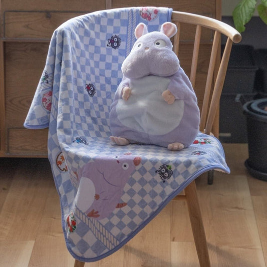 Official Ghibli Bo Mouse Warm Blanket/Cushion/Home Decor • Spirited Away Bed Throw/Pillow/Replica/Interior Decoration - Kamaji Market