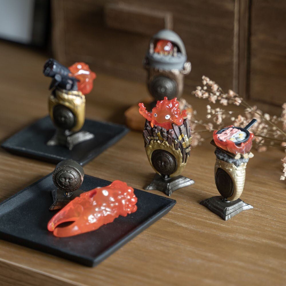 Official Ghibli Calcifer Figure "Ring" (Set of 6) • Howls Moving Castle Figurine/Mini Statue/Replica/Home Decor/Interior Diorama Anime Gift - Kamaji Market