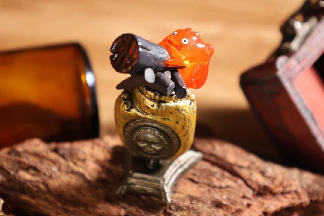 Official Ghibli Calcifer Figure "Ring" (Set of 6) • Howls Moving Castle Figurine/Mini Statue/Replica/Home Decor/Interior Diorama Anime Gift - Kamaji Market