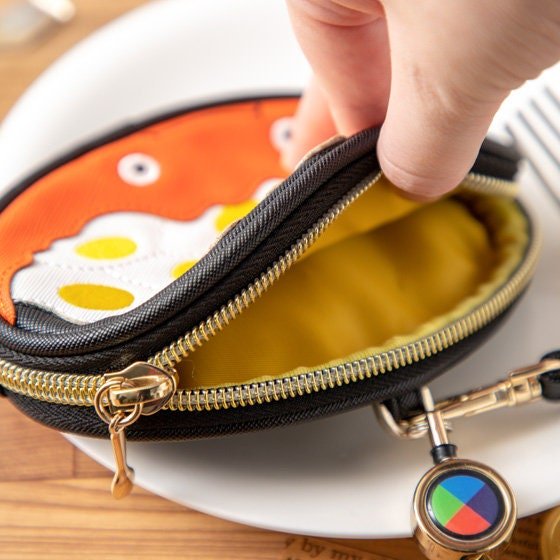Official Ghibli Calcifer Pouch/Clutch • Howls Moving Castle Case/Cosmetic Bag/Wallet/Makeup Bag/Purse - Kamaji Market
