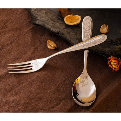 Official Ghibli Calcifer Spoon/Fork Set • Howls Moving Castle Japanese Table Spoon/Cutlery/Tableware - Kamaji Market