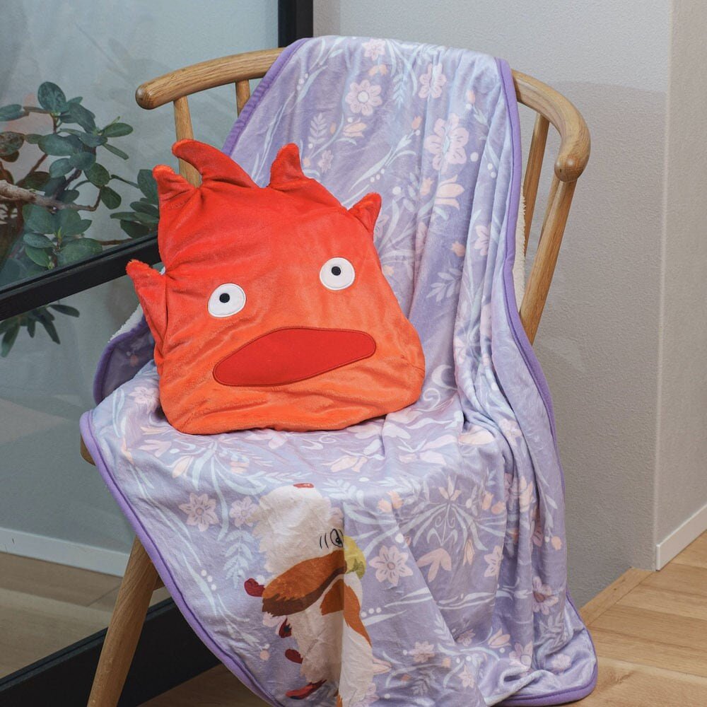 Official Ghibli Calcifer Warm Blanket/Cushion/Home Decor • Howls Moving Castle Bed Throw/Pillow/Interior Decoration - Kamaji Market