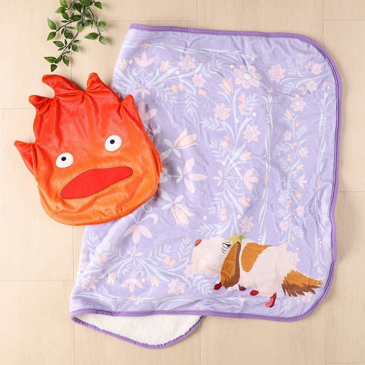 Official Ghibli Calcifer Warm Blanket/Cushion/Home Decor • Howls Moving Castle Bed Throw/Pillow/Interior Decoration - Kamaji Market