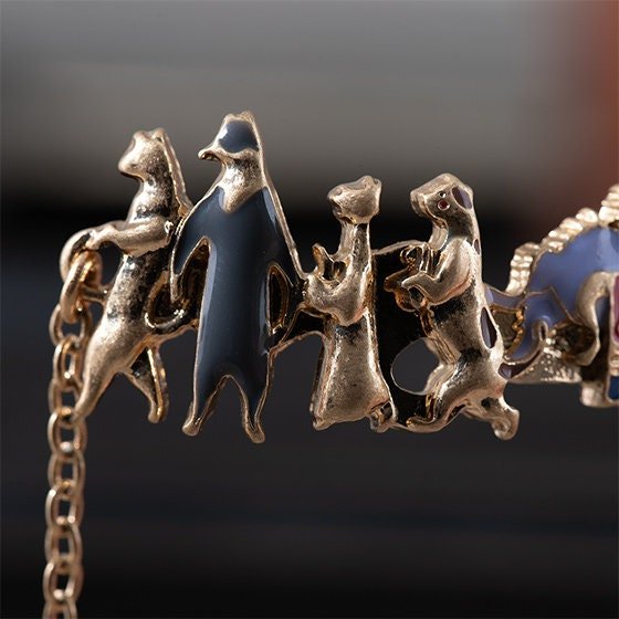 Official Ghibli Cat Procession Bracelet Adjustable • The Cat Returns, Whisper of the Heart • Japanese Anime Jewelry - Kamaji Market