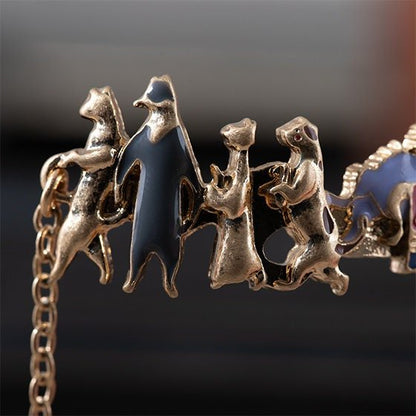 Official Ghibli Cat Procession Bracelet Adjustable • The Cat Returns, Whisper of the Heart • Japanese Anime Jewelry - Kamaji Market
