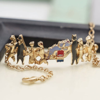 Official Ghibli Cat Procession Bracelet Adjustable • The Cat Returns, Whisper of the Heart • Japanese Anime Jewelry - Kamaji Market