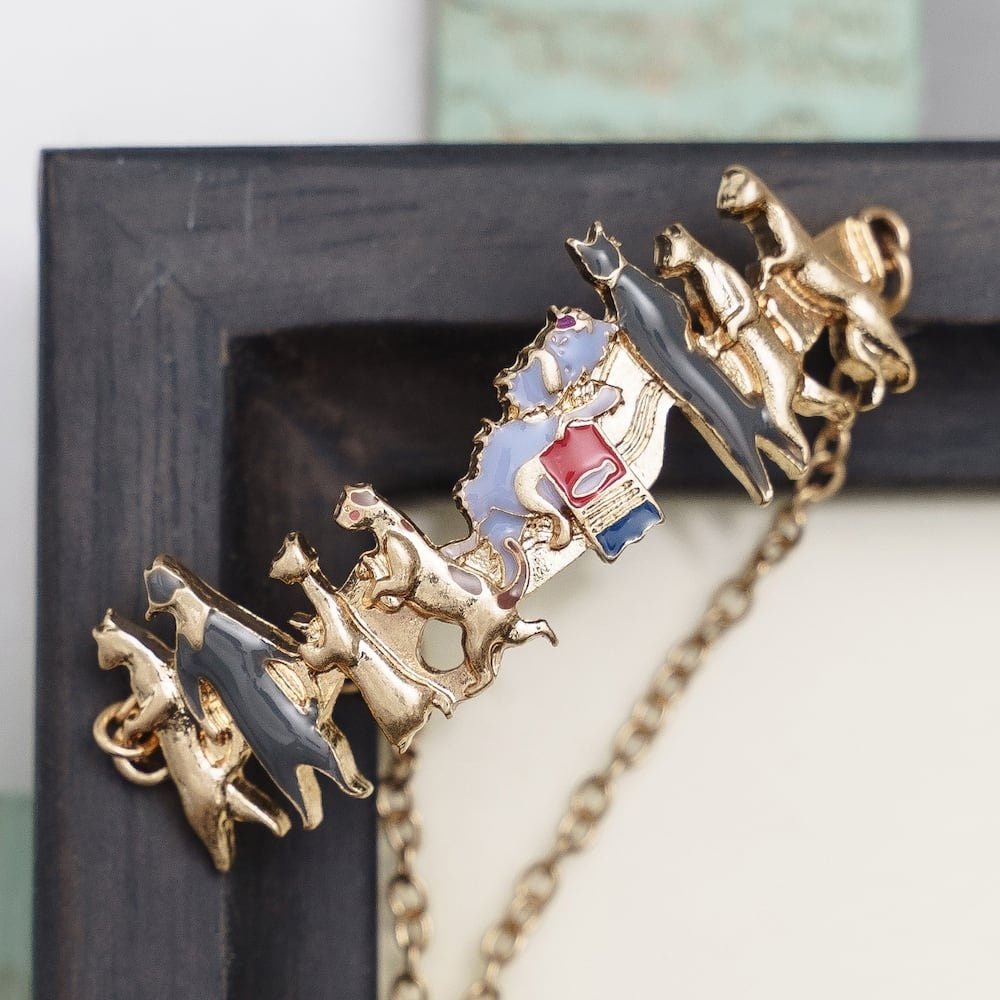 Official Ghibli Cat Procession Bracelet Adjustable • The Cat Returns, Whisper of the Heart • Japanese Anime Jewelry - Kamaji Market