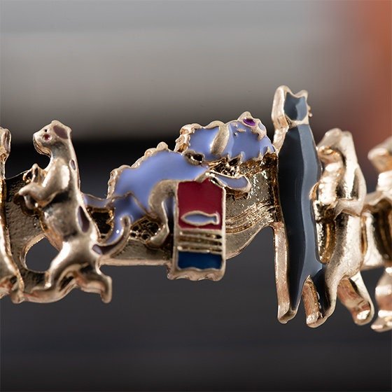 Official Ghibli Cat Procession Bracelet Adjustable • The Cat Returns, Whisper of the Heart • Japanese Anime Jewelry - Kamaji Market