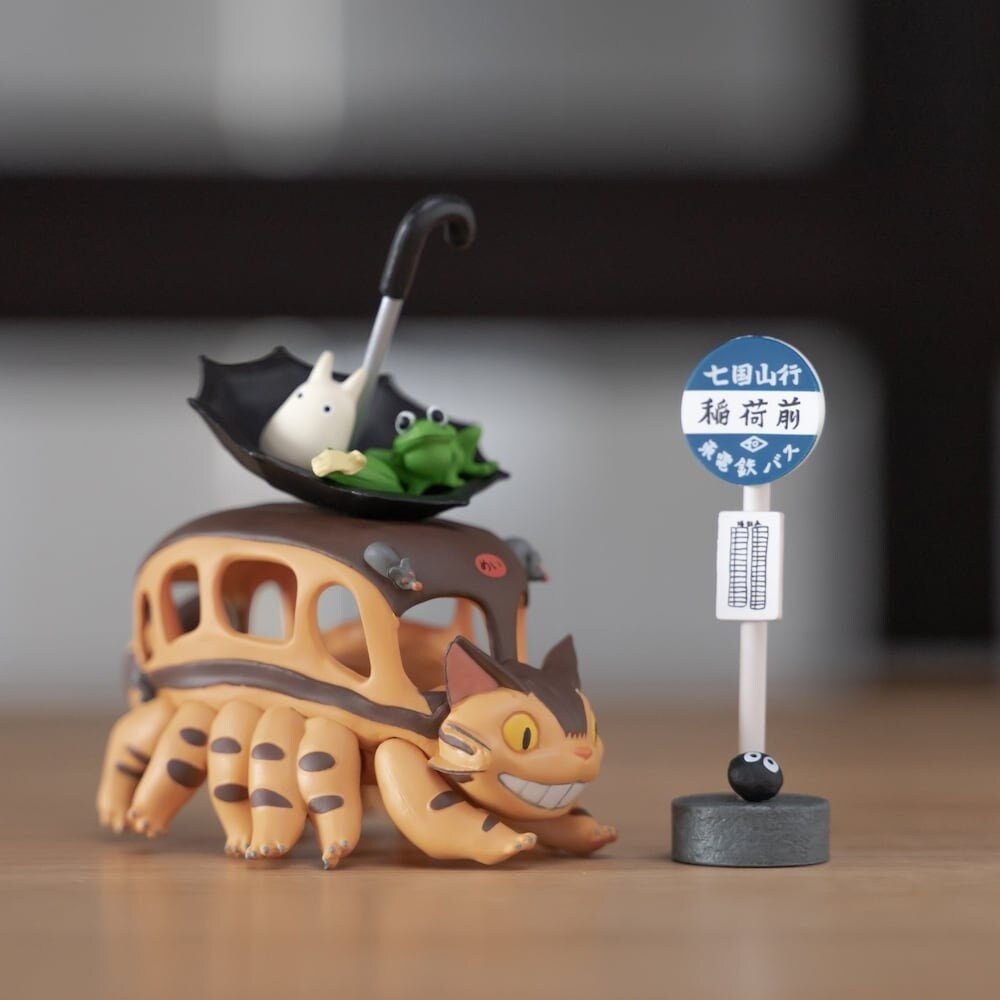 Official Ghibli Catbus Figure Set/Balance Toy • Small Figurine/Mini Statue/Replica/Home Decor/Interior Diorama • My Neighbor Totoro Gift - Kamaji Market