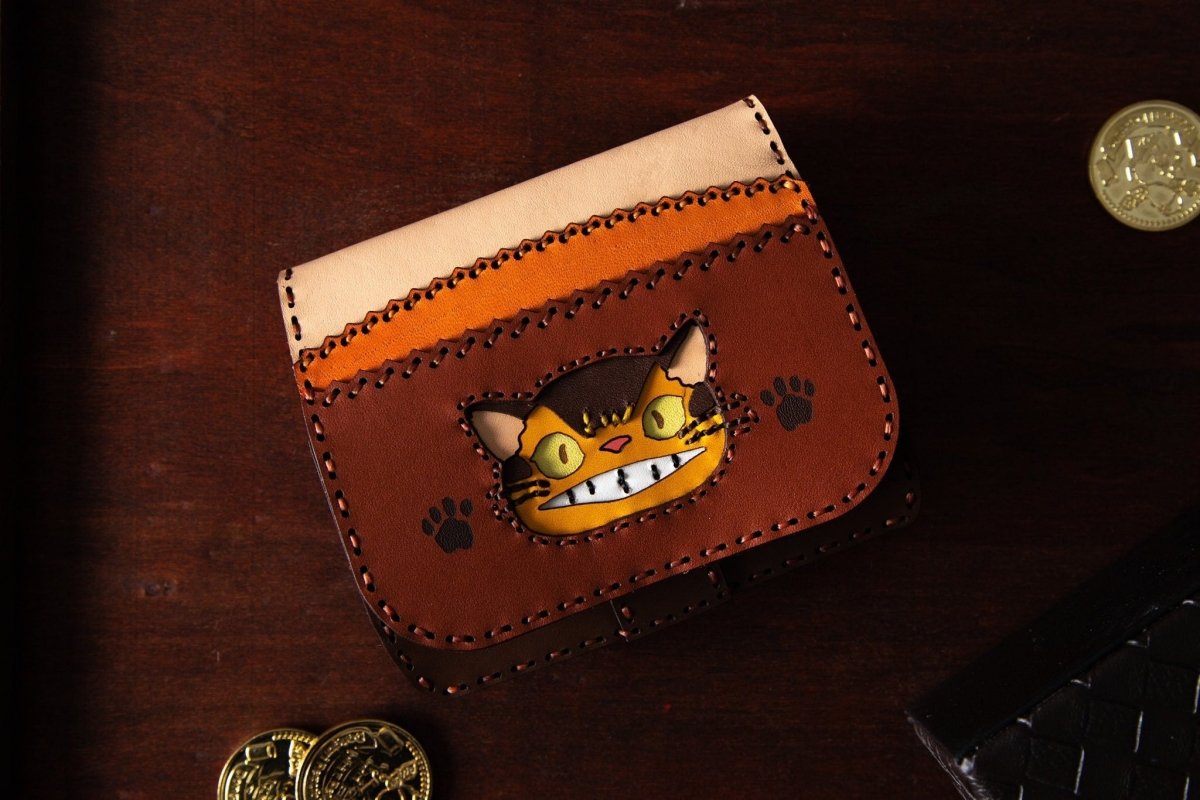 Official Ghibli Catbus Handmade Genuine Leather Wallet • My Neighbor Totoro Coin Case/Purse/Pouch/Clutch - Kamaji Market