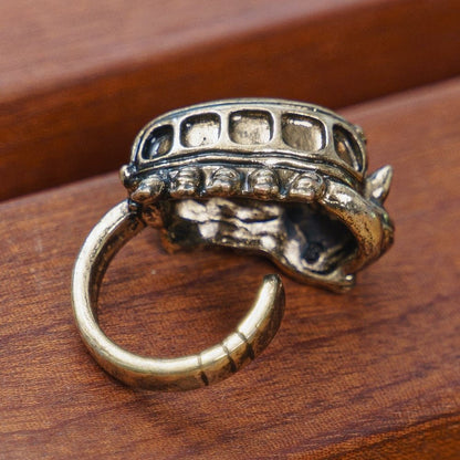 Official Ghibli Catbus Ring Free Size US6 • My Neighbor Totoro Brass Ring • Japanese Jewelry - Kamaji Market