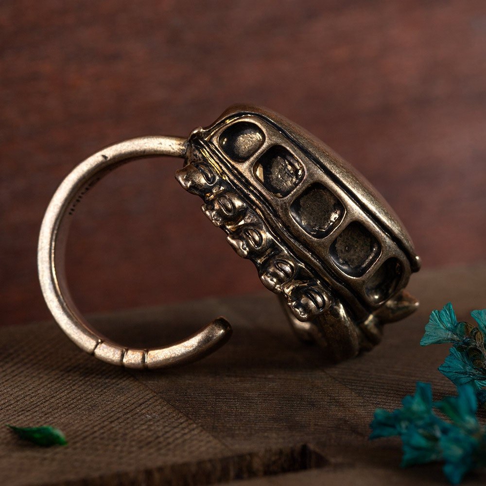 Official Ghibli Catbus Ring Free Size US6 • My Neighbor Totoro Brass Ring • Japanese Jewelry - Kamaji Market