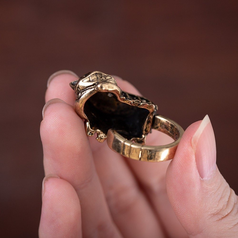 Official Ghibli Catbus Ring Free Size US6 • My Neighbor Totoro Brass Ring • Japanese Jewelry - Kamaji Market