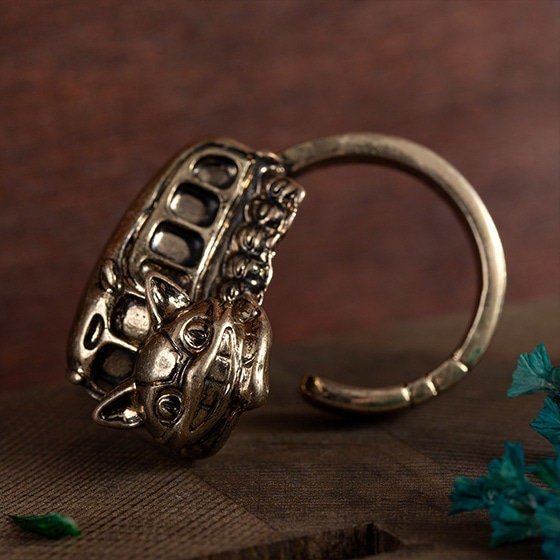 Official Ghibli Catbus Ring Free Size US6 • My Neighbor Totoro Brass Ring • Japanese Jewelry - Kamaji Market