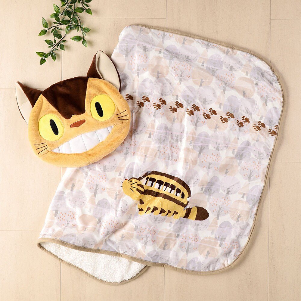Official Ghibli Catbus Warm Blanket/Cushion/Home Decor • My Neighbor Totoro Bed Throw/Pillow/Interior Decoration - Kamaji Market