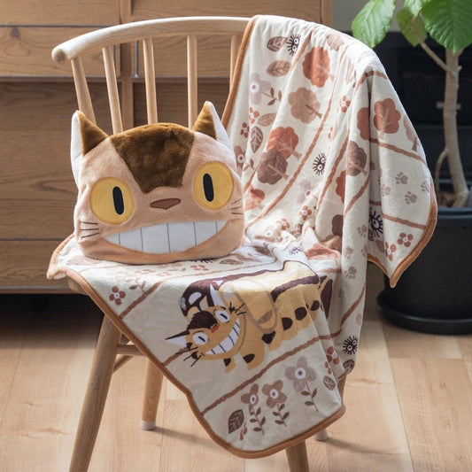 Official Ghibli Catbus Warm Blanket/Cushion/Home Decor • My Neighbor Totoro Throw/Pillow/Replica/Interior Decoration - Kamaji Market