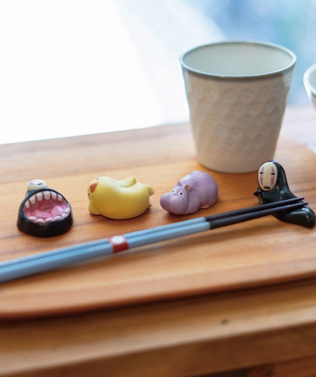 Official Ghibli Ceramic Chopsticks Rest Set of 4 • Spirited Away Figurine/Home Decor • No Face/Bo Mouse - Kamaji Market